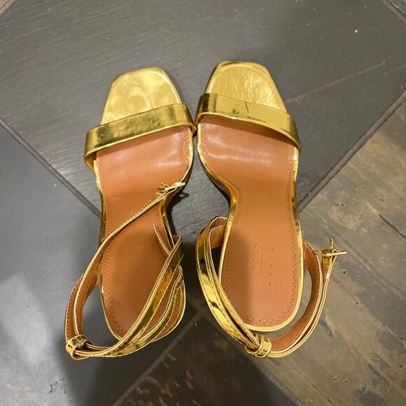 ASOS design nala barely there gold heeled sandals. - Picture 3 of 6